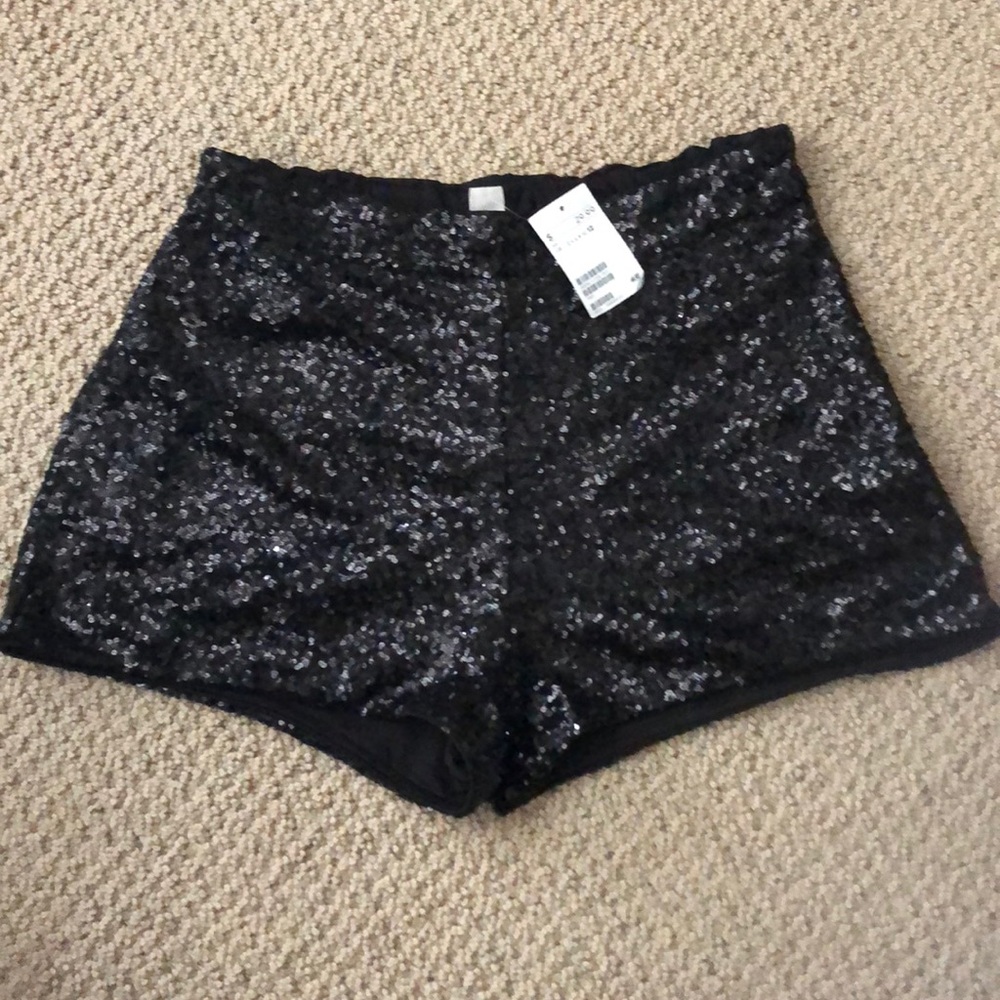 Black Sequin Shorts